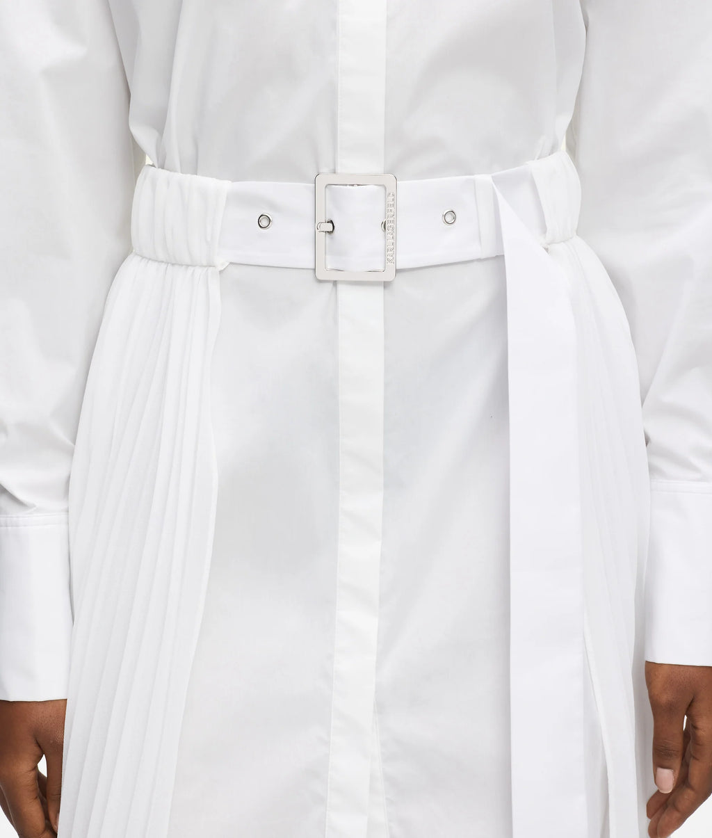 PLEATED PANEL SHIRT DRESS