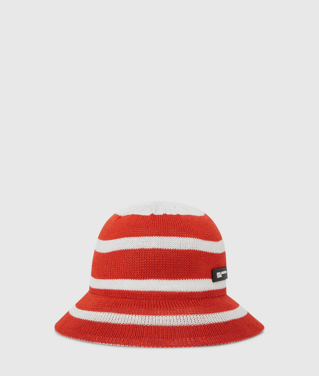 KNITTED STRIPED BUCKET HAT
