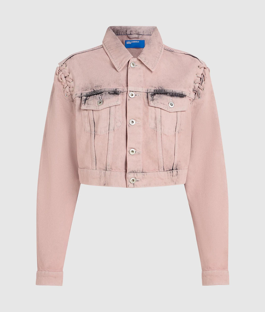 LACE TIE DENIM JACKET