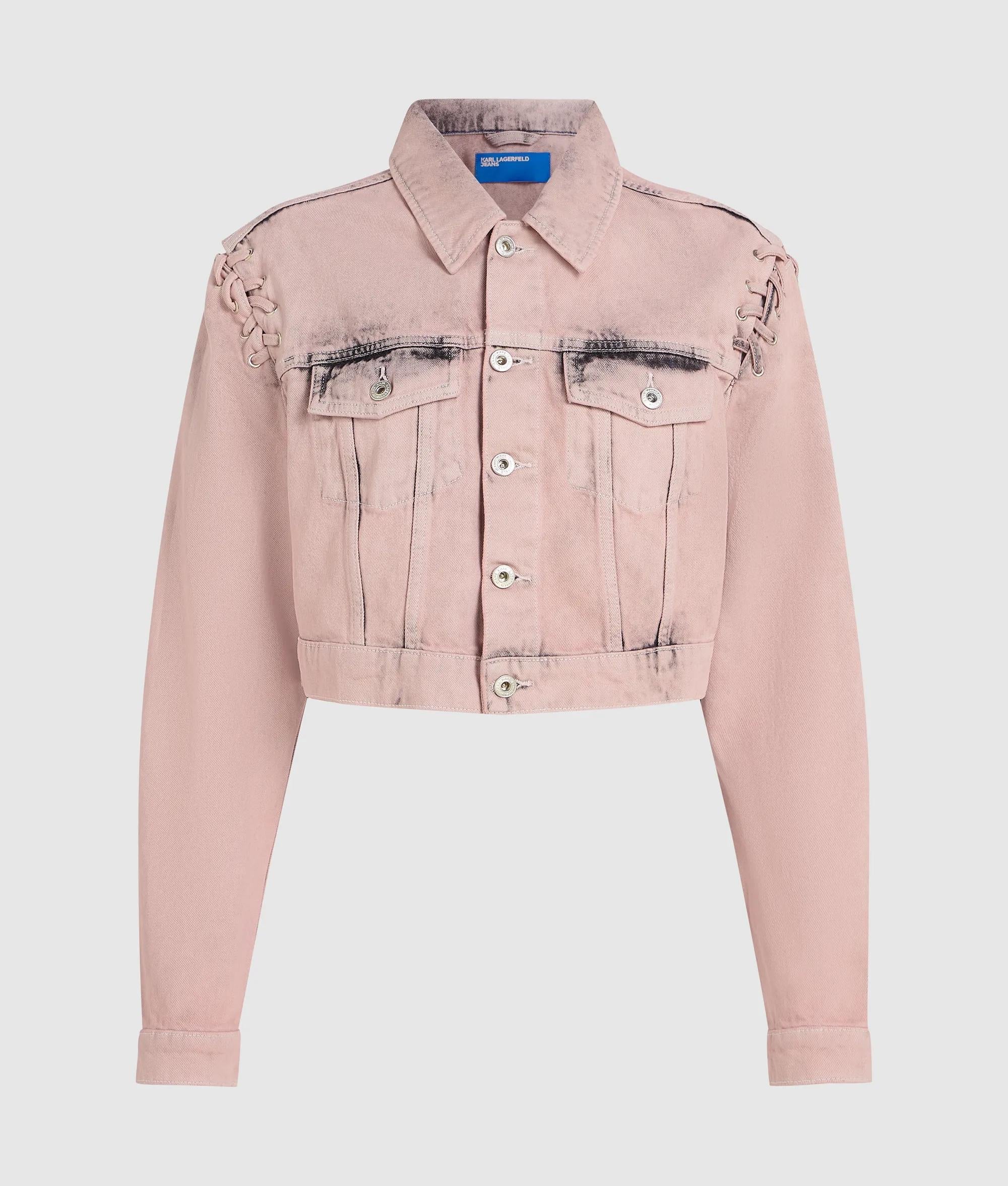 LACE TIE DENIM JACKET