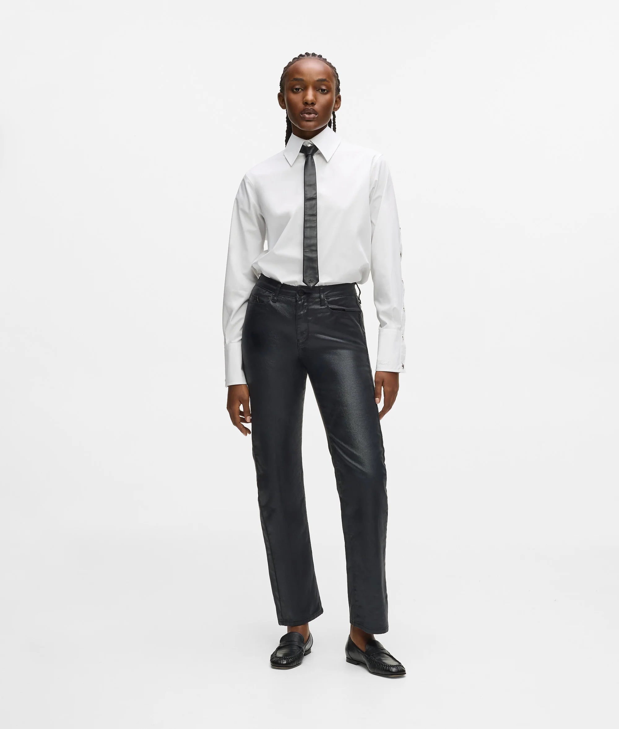 COATED STRAIGHT JEANS