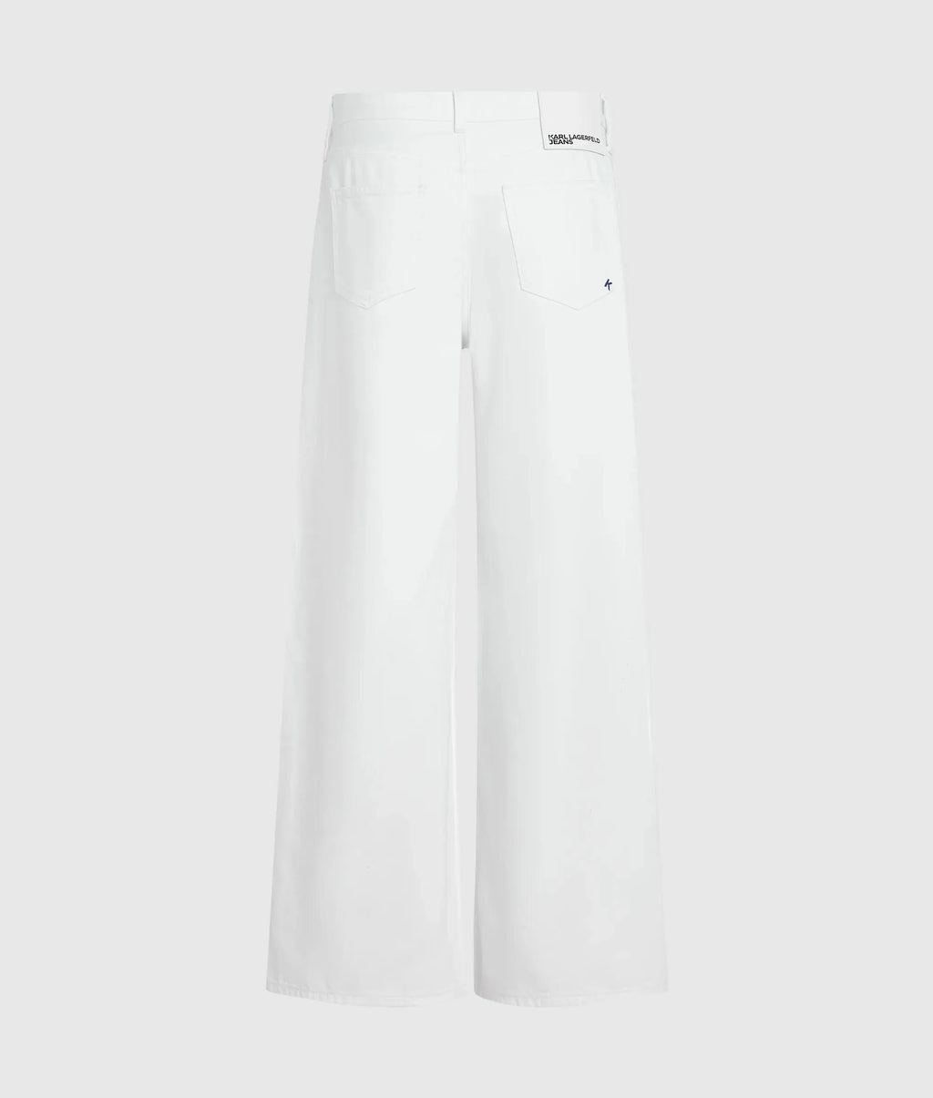 PLEATED LOW-RISE WIDE-LEG JEANS