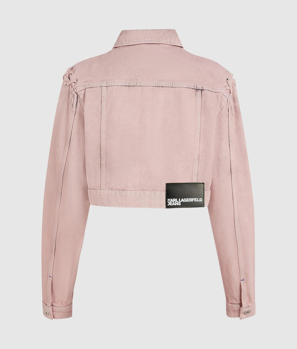 LACE TIE DENIM JACKET