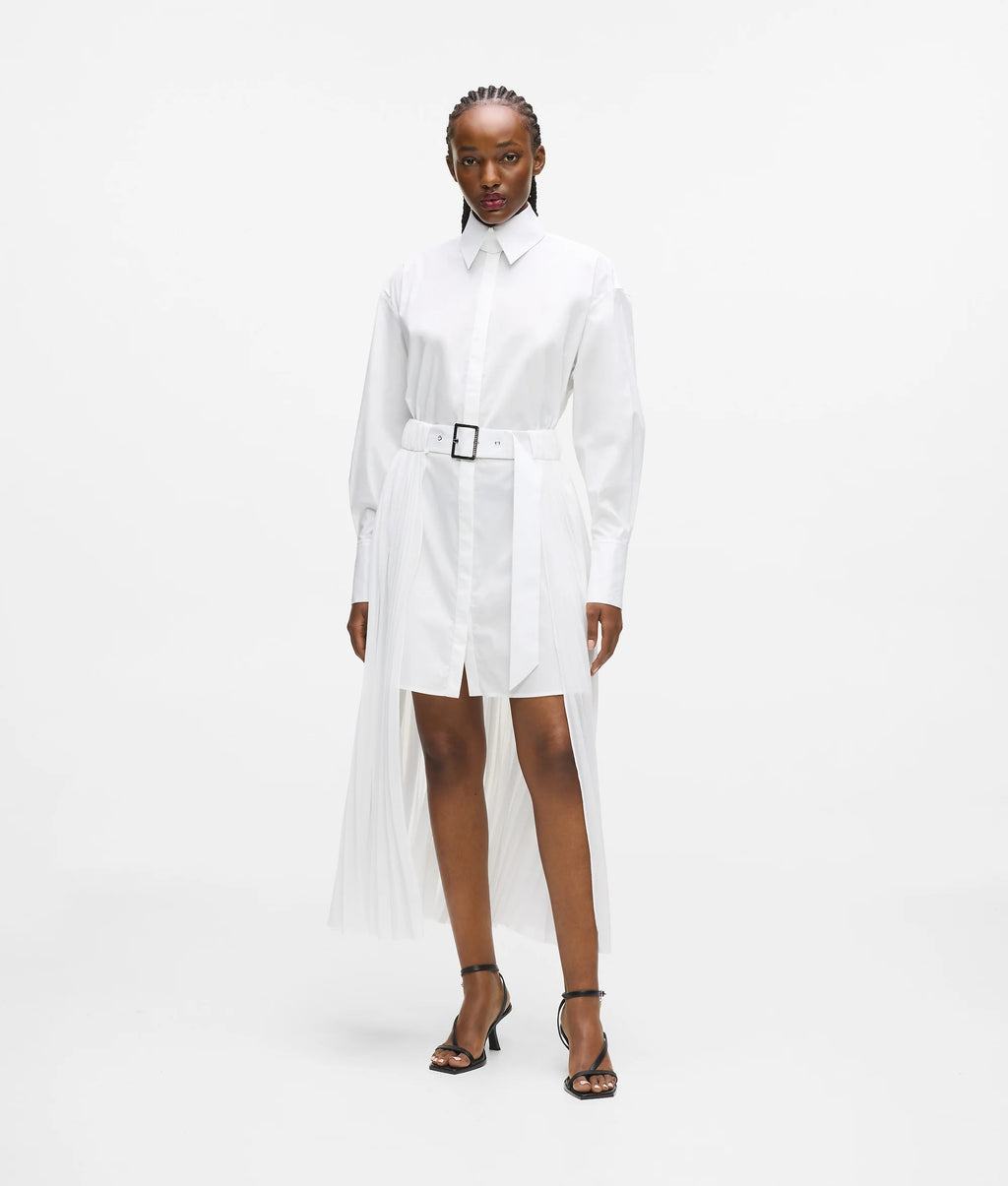 PLEATED PANEL SHIRT DRESS