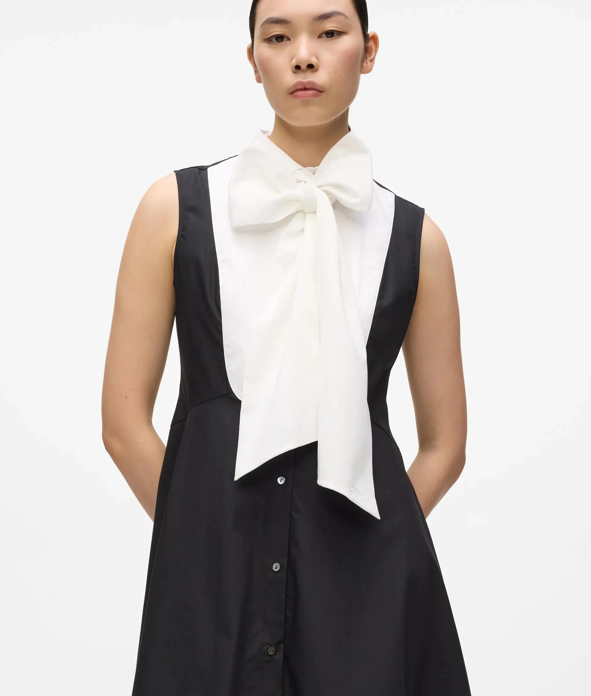 BOW DETAIL SHIRT DRESS