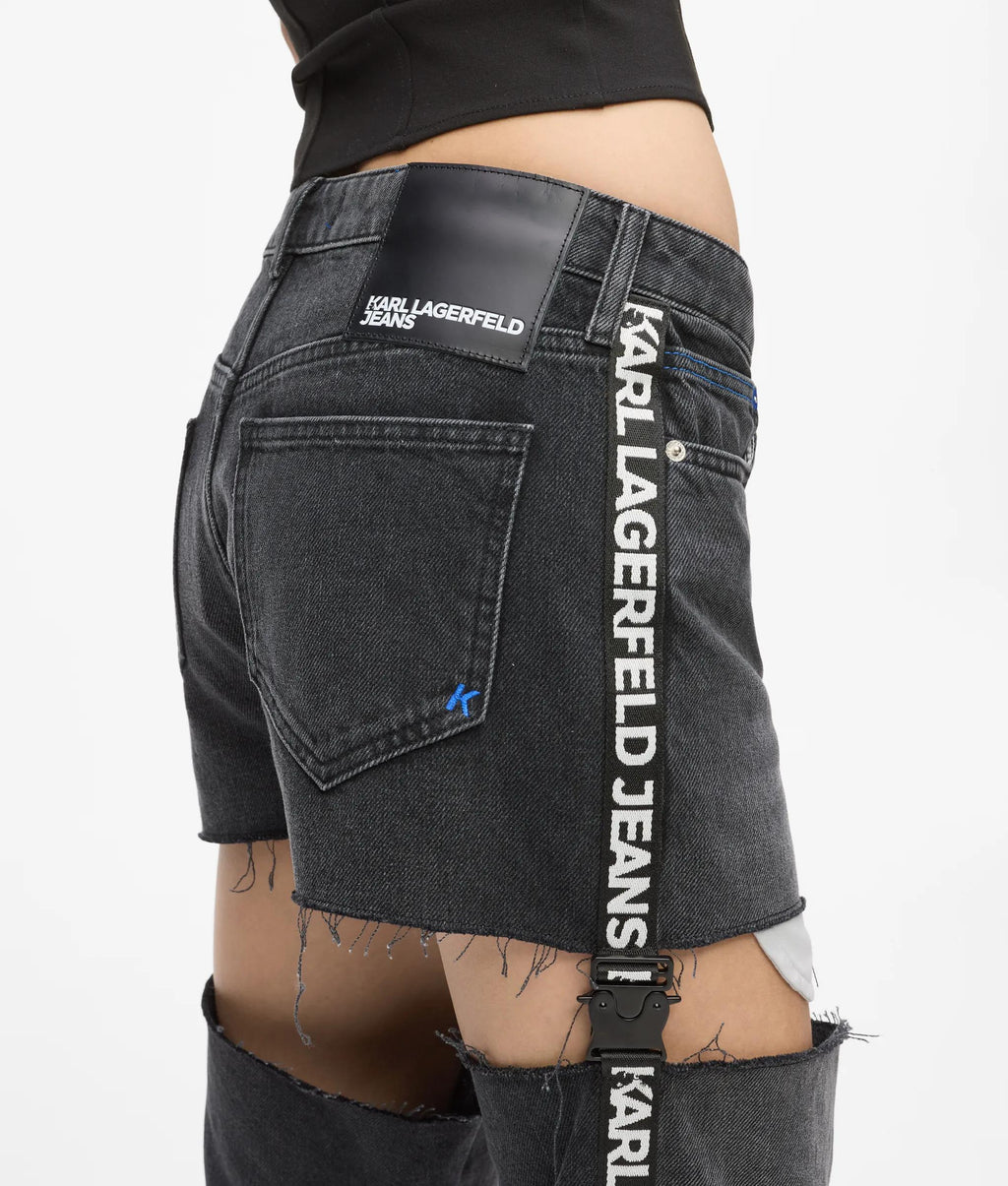 HIGH-RISE CUT-OUT STRAIGHT JEANS