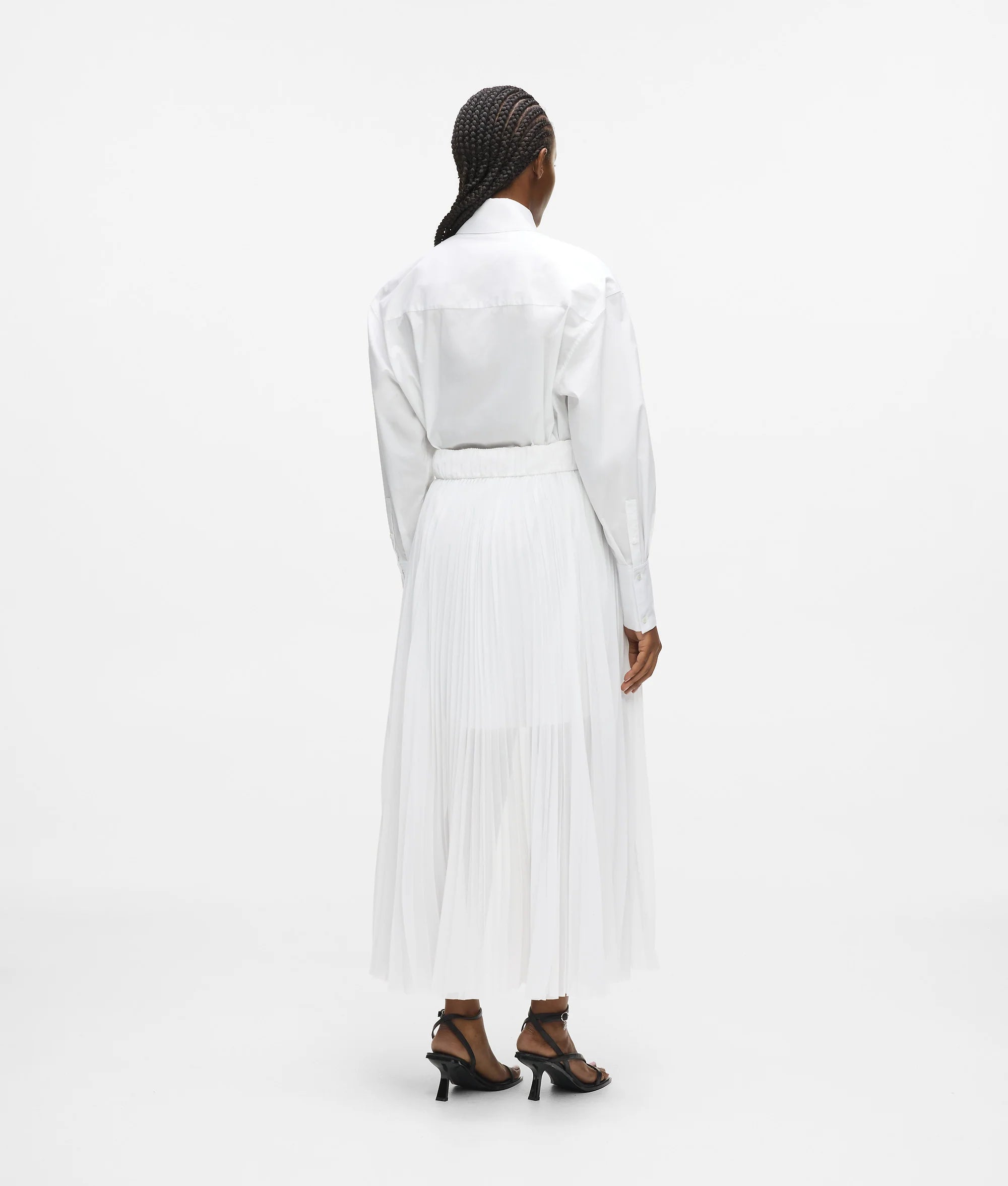 PLEATED PANEL SHIRT DRESS