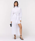 PLEATED PANEL SHIRT DRESS