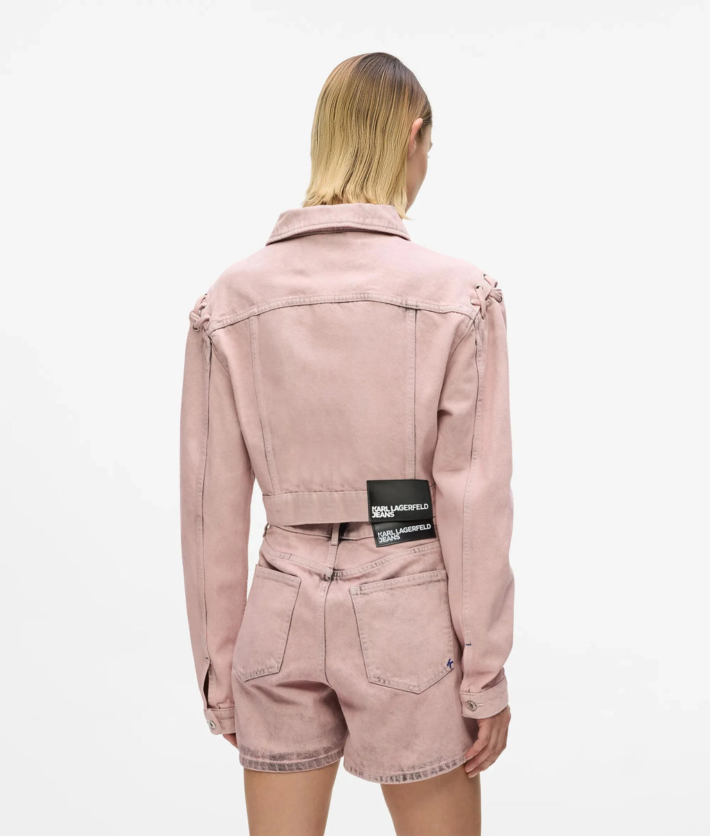 LACE TIE DENIM JACKET