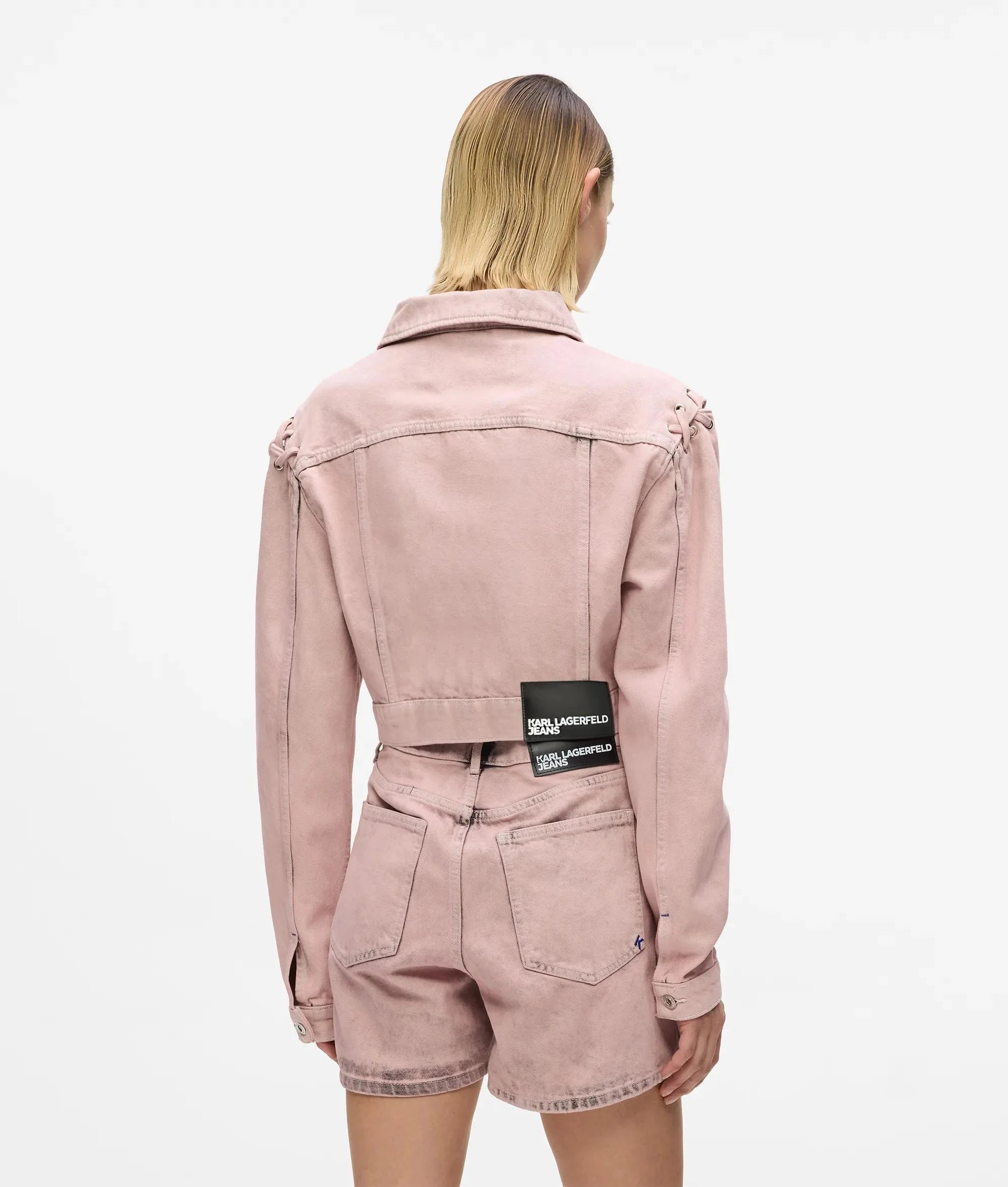 LACE TIE DENIM JACKET