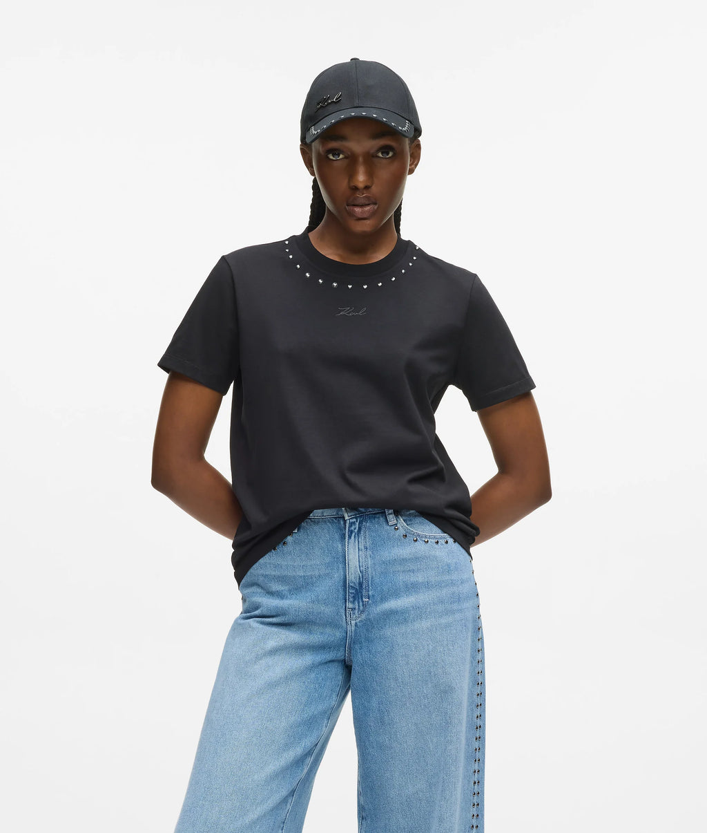 STUDDED SIGNATURE T-SHIRT