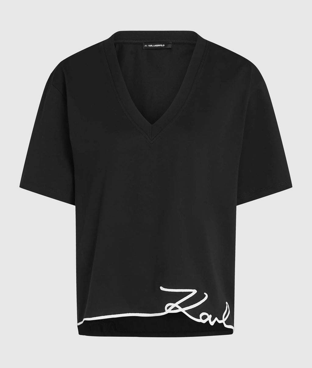SIGNATURE HEM V-NECK T-SHIRT