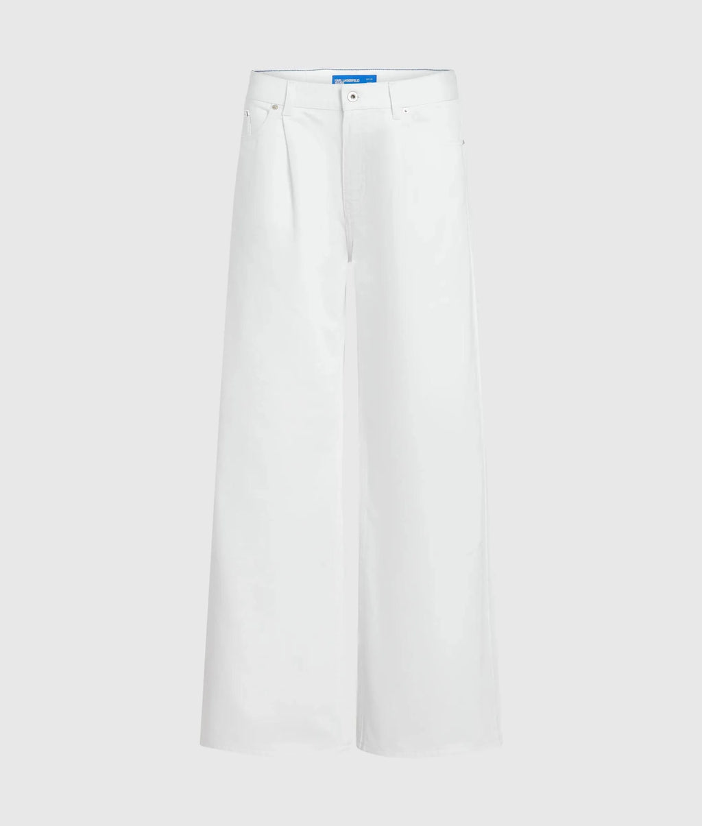 PLEATED LOW-RISE WIDE-LEG JEANS