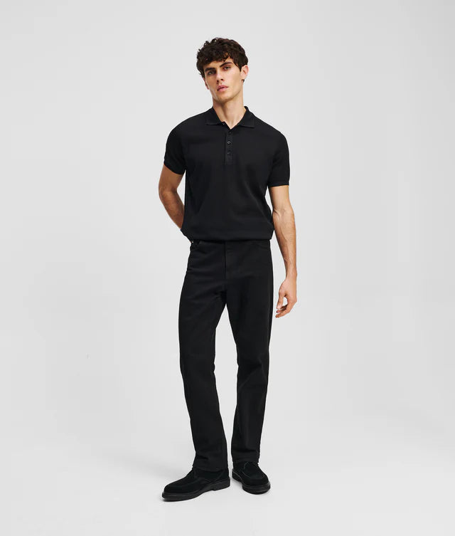 Zip-detail tapered jeans