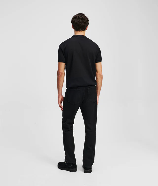 Zip-detail tapered jeans
