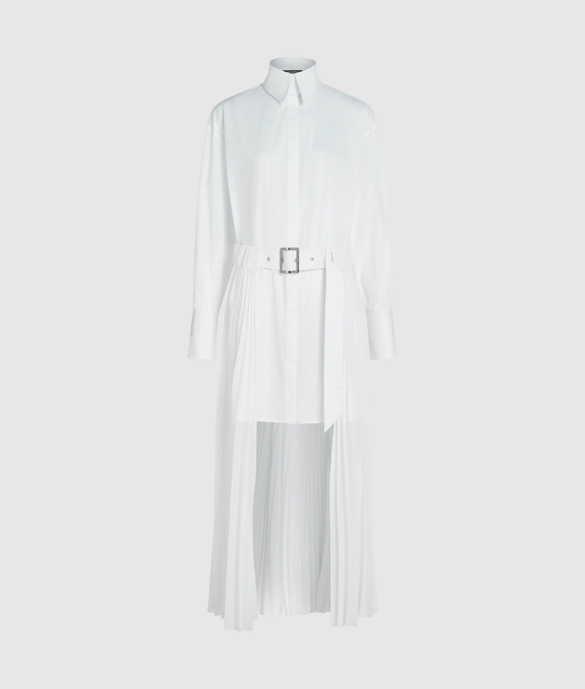 PLEATED PANEL SHIRT DRESS