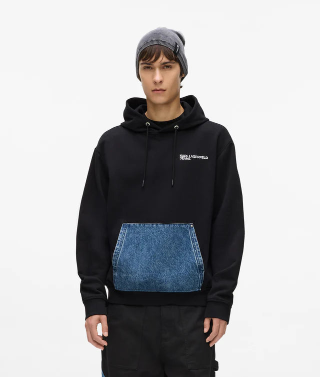 Denim pocket hoodie