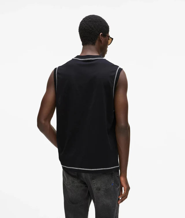 Relaxed contrast stitch tank top