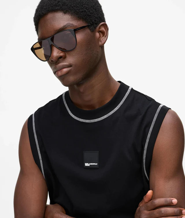 Relaxed contrast stitch tank top