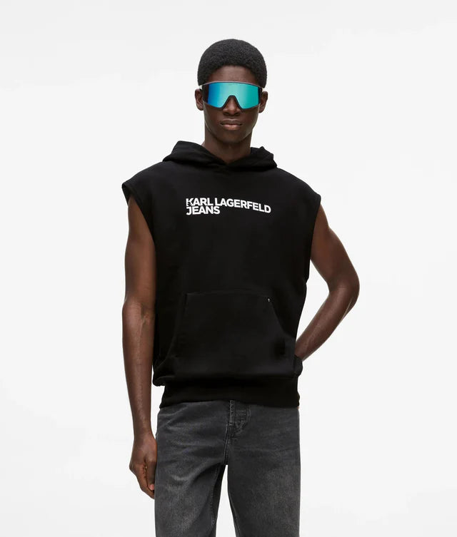 Sleeveless logo hoodie
