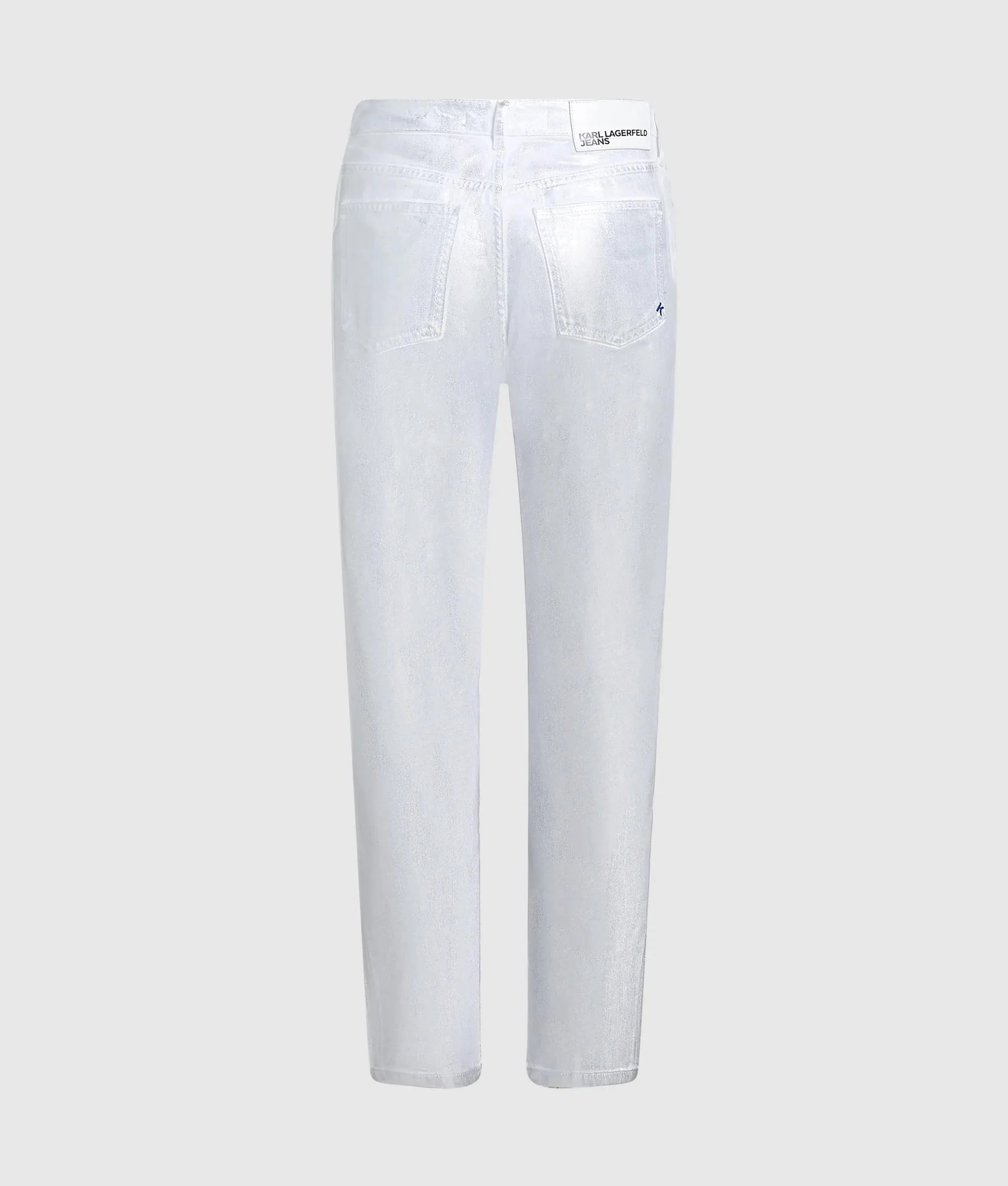 METALLIC SILVER MOM JEANS