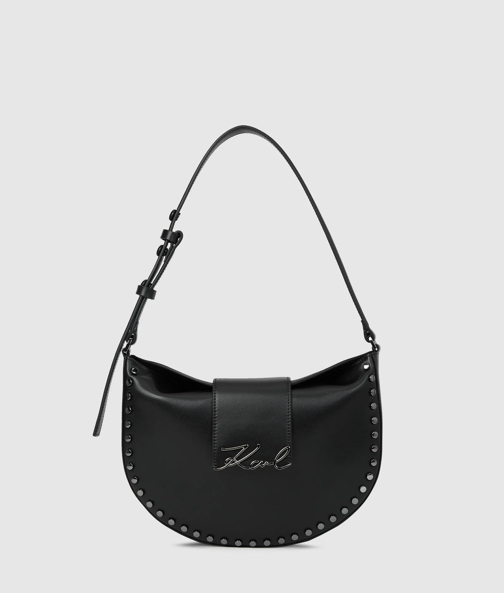 K/SIGNATURE STUDDED MOON BAG