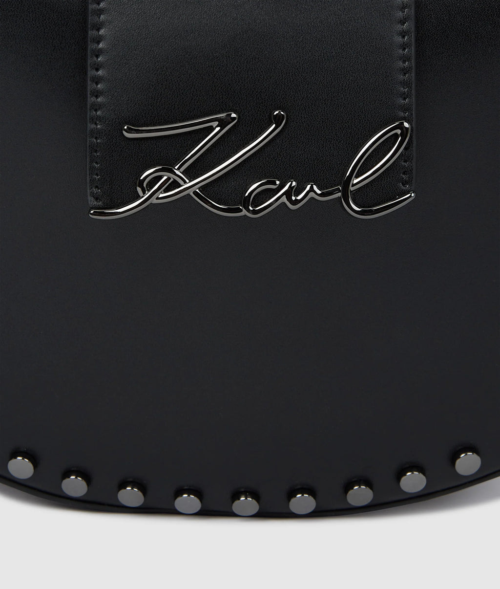K/SIGNATURE STUDDED MOON BAG