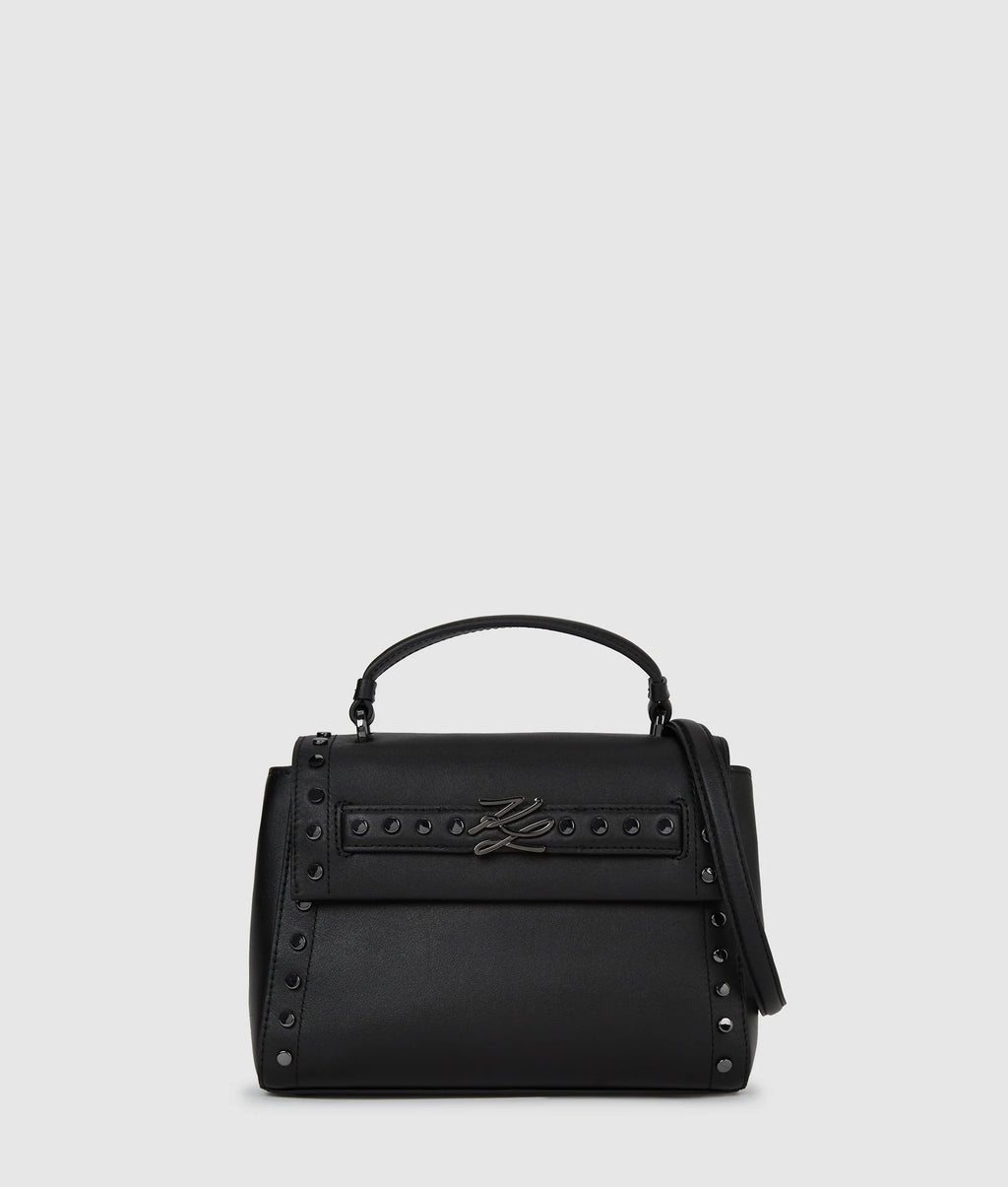 K/AUTOGRAPH STUDDED TOP HANDLE BAG