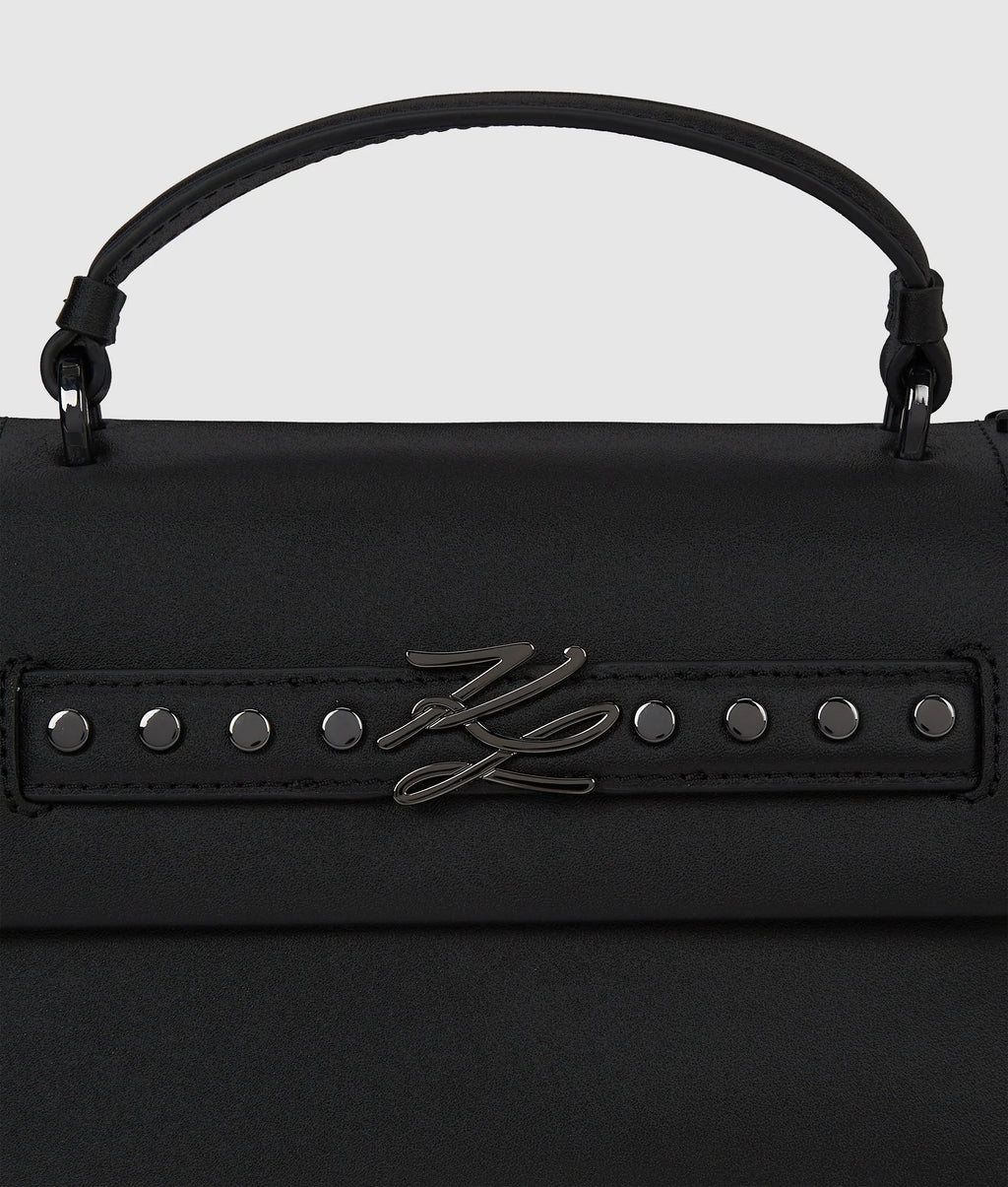 K/AUTOGRAPH STUDDED TOP HANDLE BAG