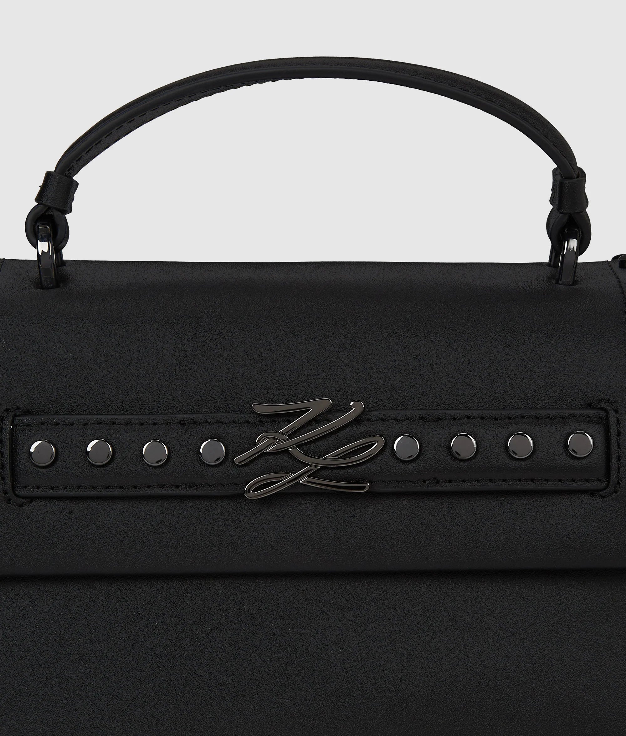 K/AUTOGRAPH STUDDED TOP HANDLE BAG