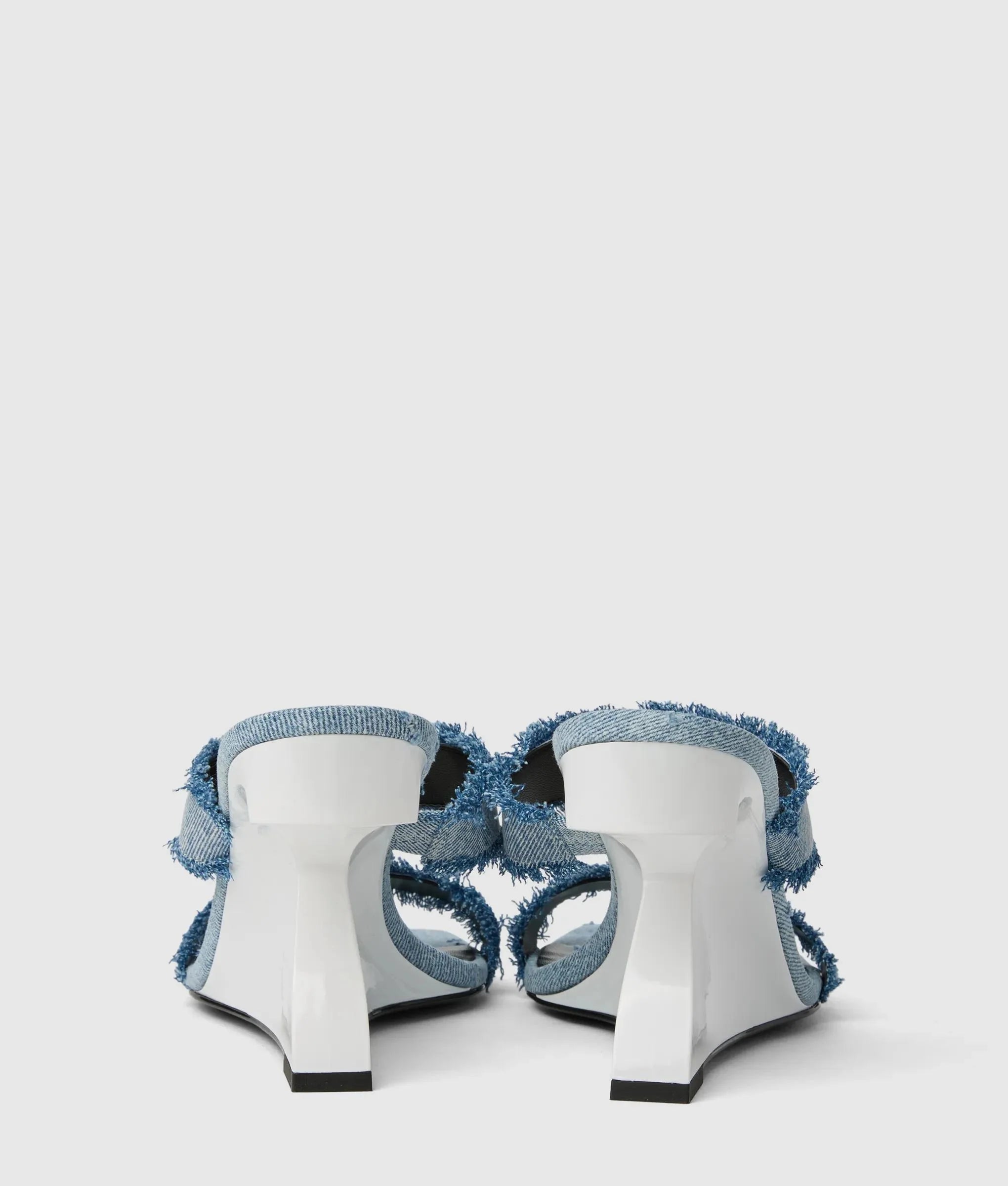 WAVERLY TWIN STRAP DENIM HEELED SANDALS