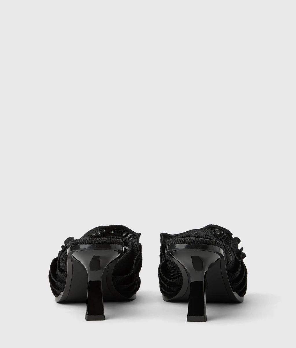 KARMEL RUCHE HEELED SANDALS