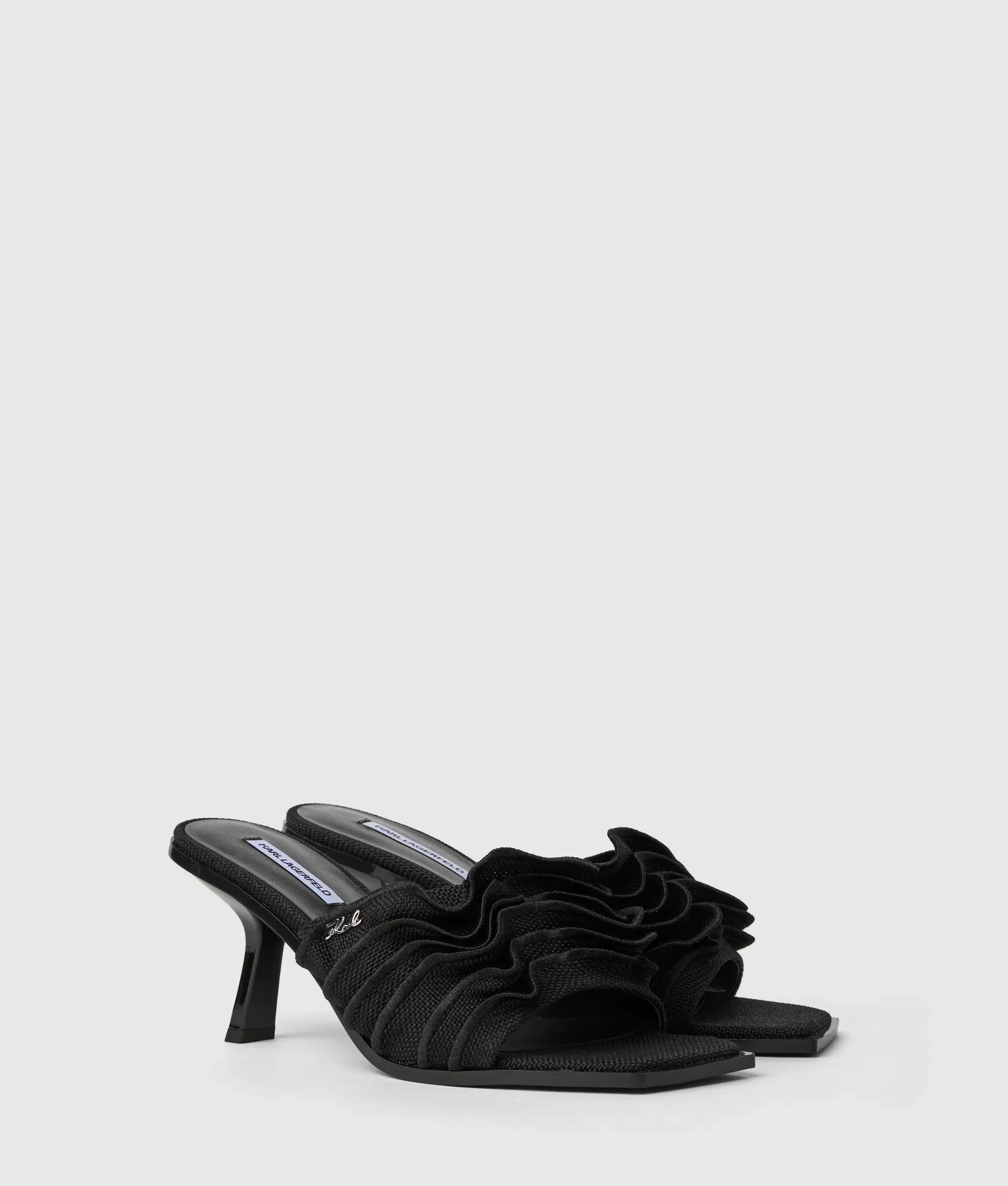 KARMEL RUCHE HEELED SANDALS