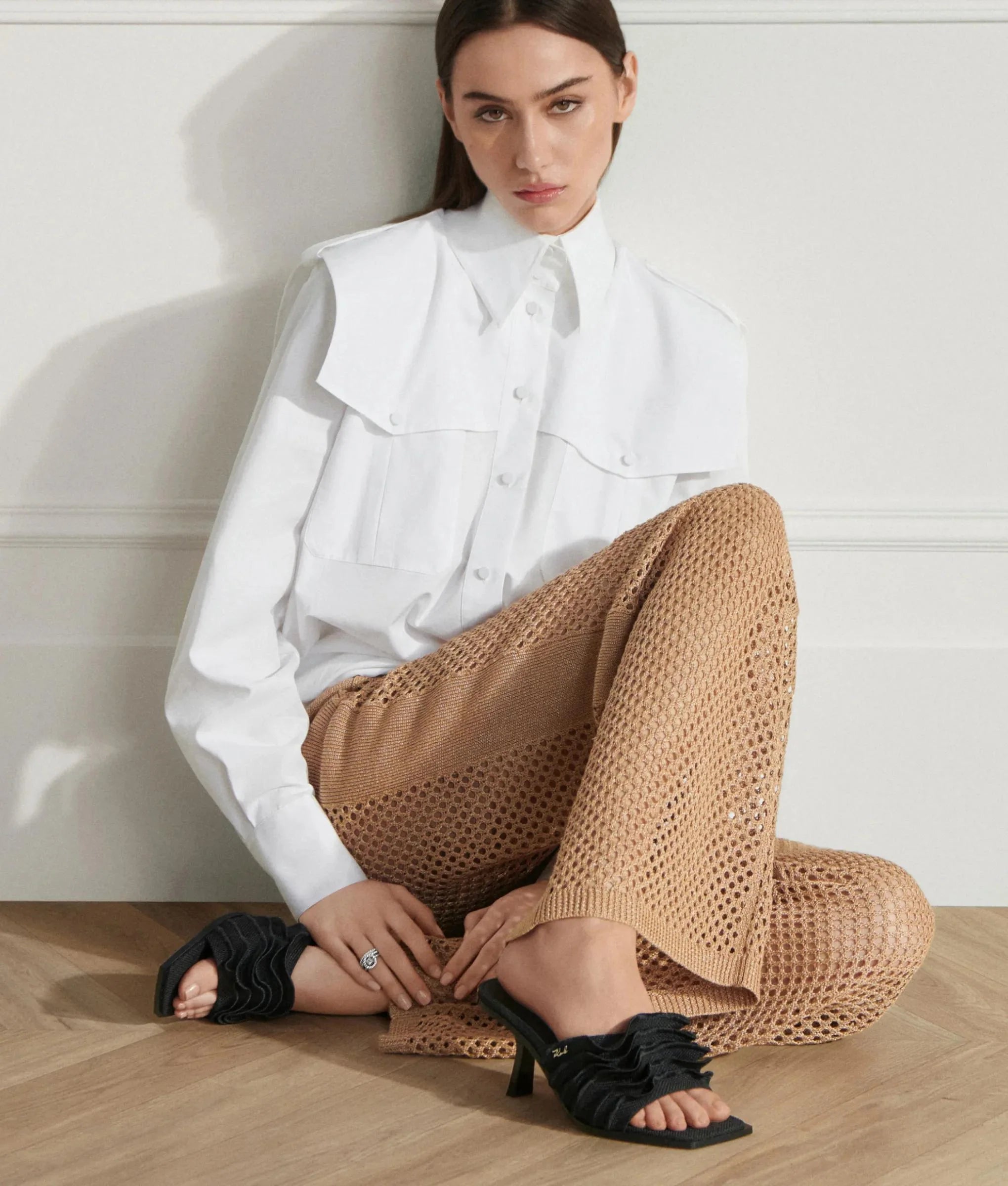 KARMEL RUCHE HEELED SANDALS