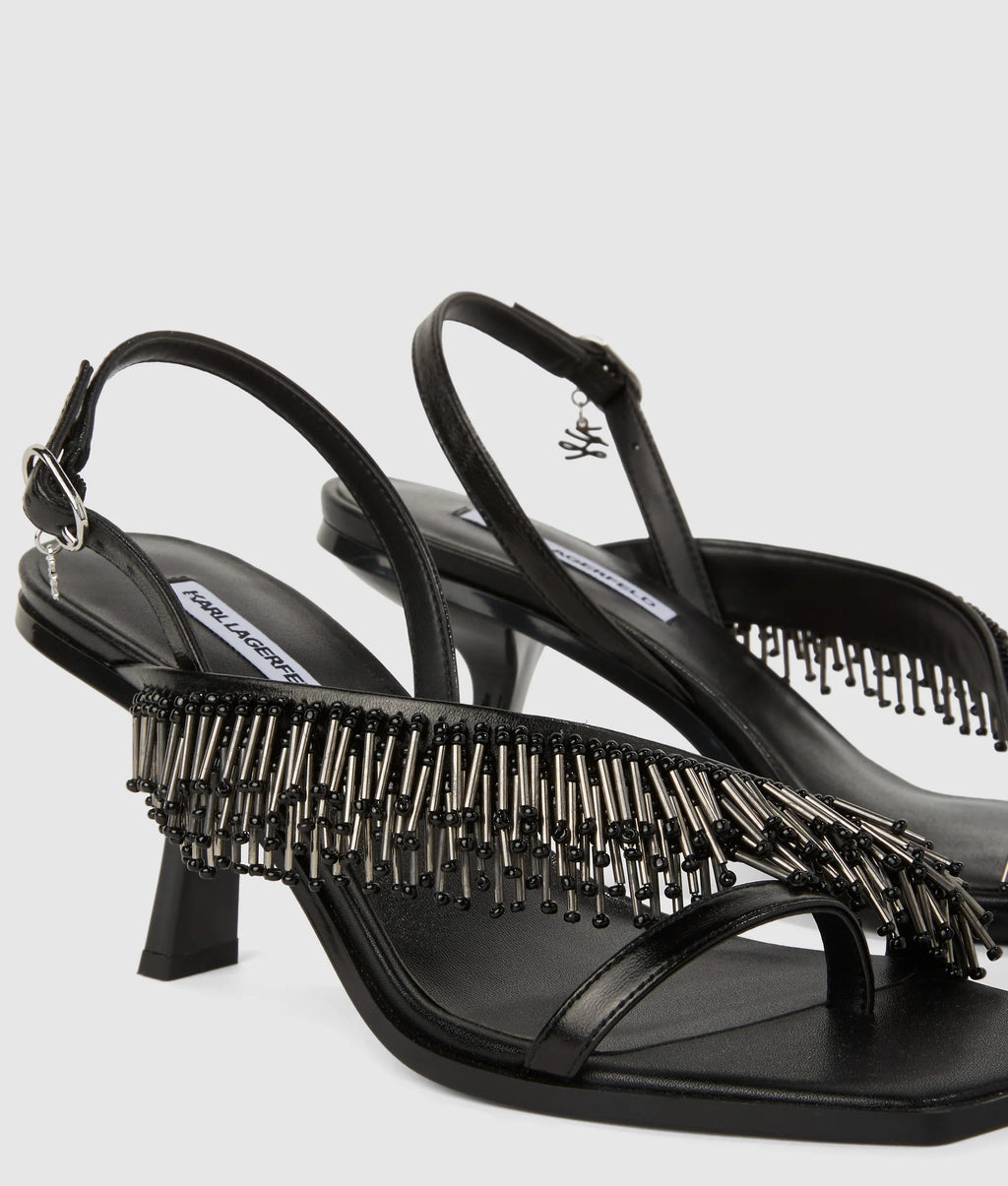 KARMEL FRINGE HEELED SLINGBACKS